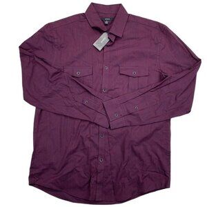 Alfani Mens Long Sleeve Warren Button Up Shirt, Size M